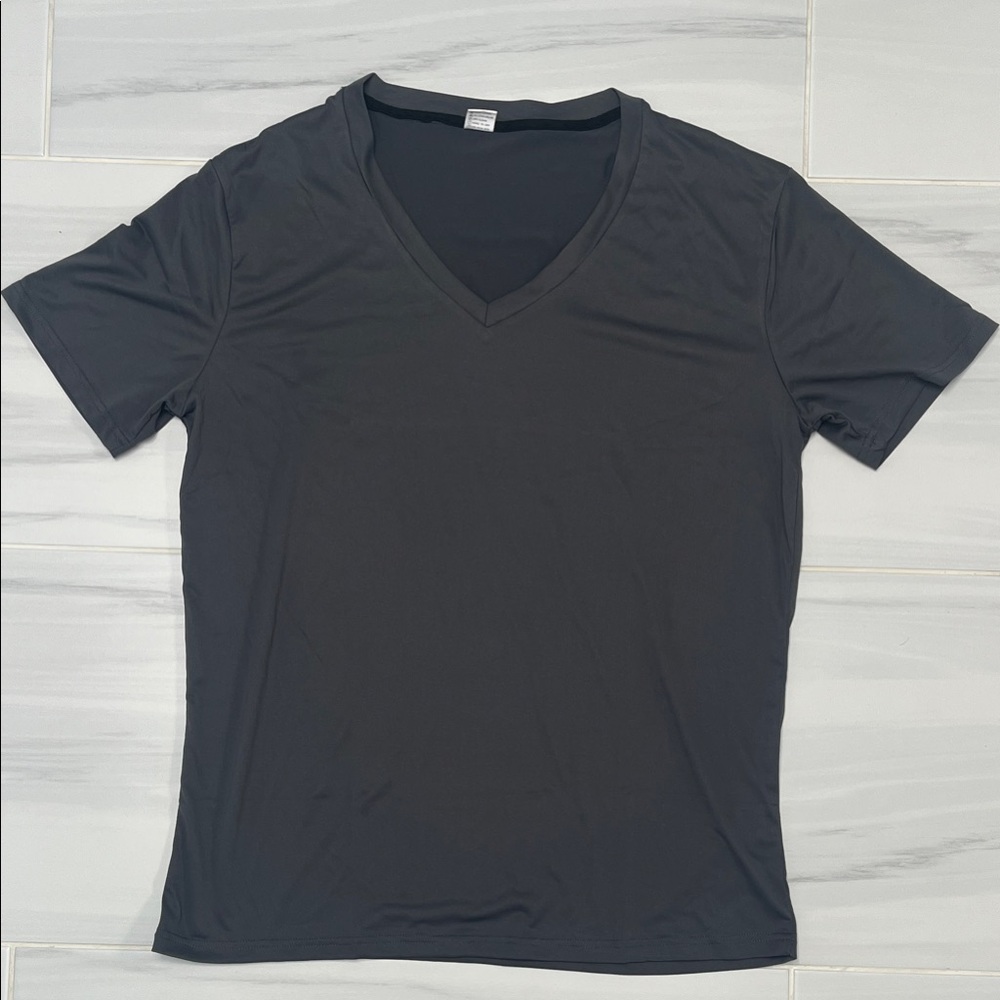 Dark Gray V-Neck Men's Shirt. Size L. Brand new but no tags